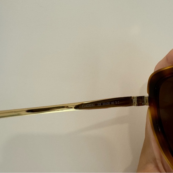 NWOT CELINE CAT EYE SUNGLASSES - CL40203U - HAVANA / GOLD - Picture 6 of 9